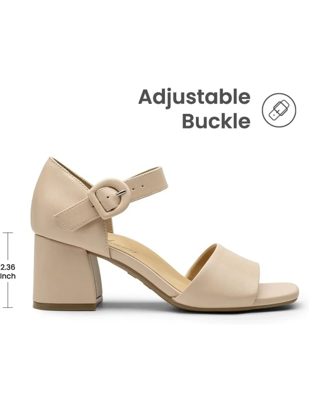 Women's Nude Orthopedic Arch Support Low Heels Adjustable Ankle Strap Sandals